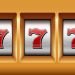 Slots 777 casino jackpot modern light gold. Big win slots 777 banner casino close up. Vector stock.