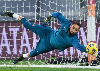 Milan footballer Gianluigi Donnarumma during the match Roma-Milan in the Olympic stadium. Rome (Italy), February 28th, 2021 (Photo by Massimo Insabato/Archivio Massimo Insabato/Mondadori Portfolio via Getty Images)